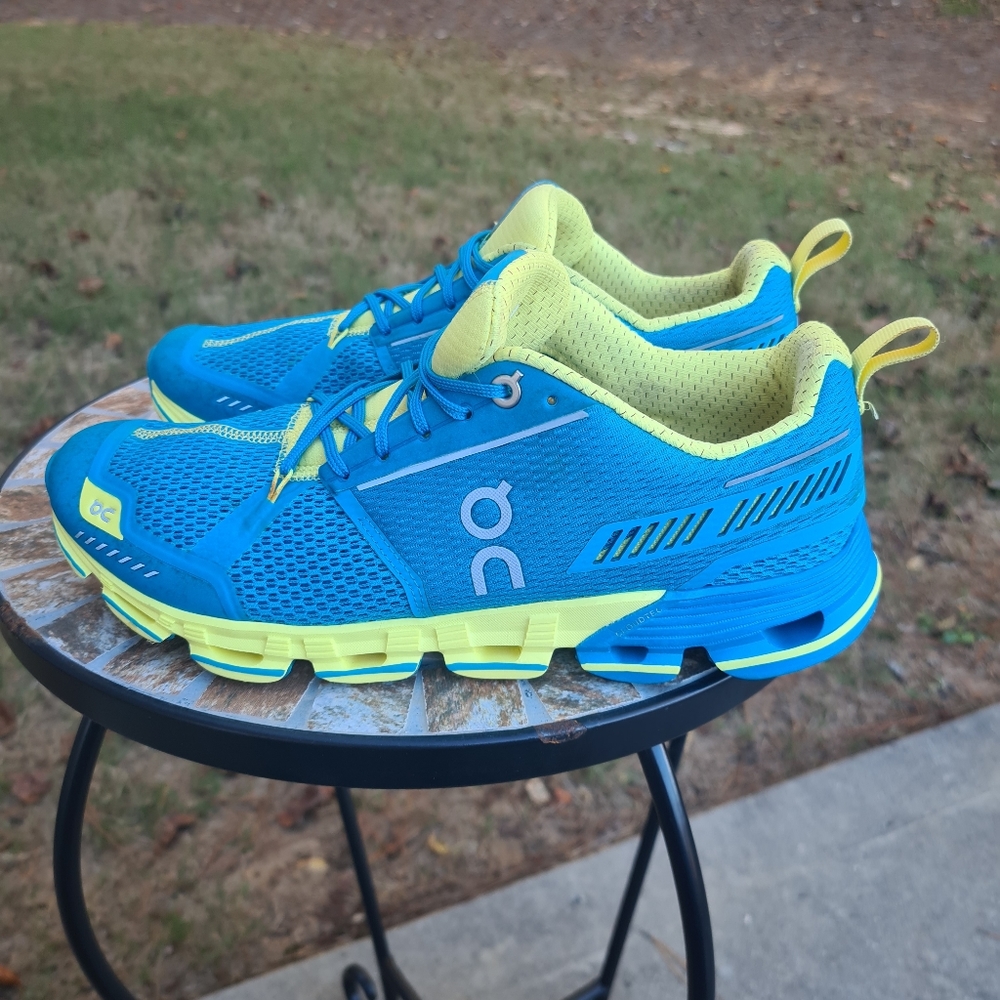 On Cloud Cloudflyer Women Running Shoes Color Maui/Lemon Size 8.